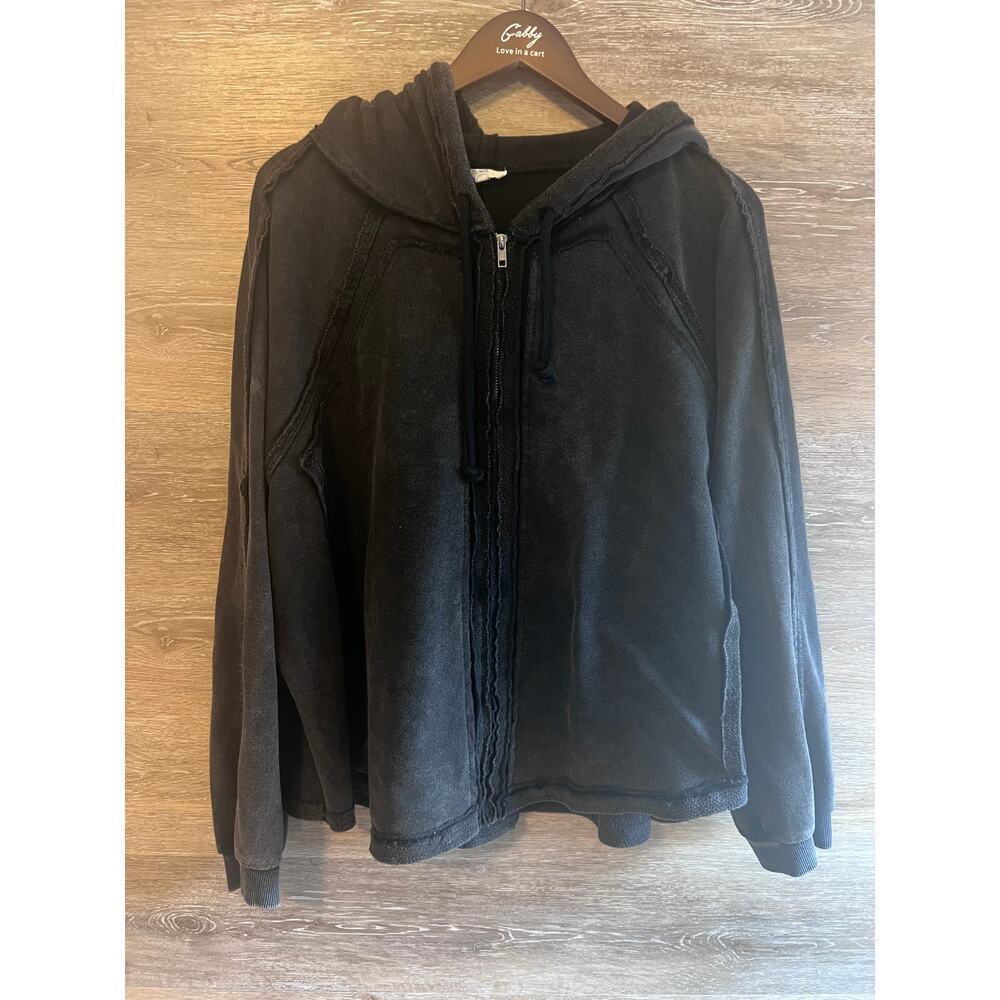 Easel Jacket Black Hoddie Size Large Streetwear Comfy Vintage Style